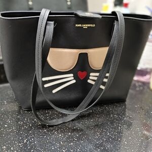 Karl Lagerfeld Black Cat Tote Bag